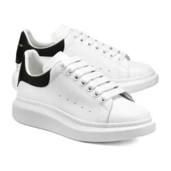Heren Alexander McQueen Oversized White/Black Low-Top Sneakers
