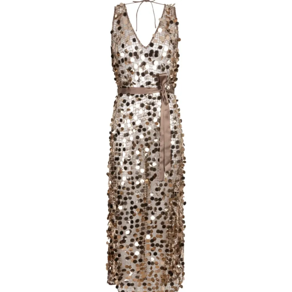 DAMES Dante 6 Jurken^Pailletten Babylon Hazelnoot Haze Jurk