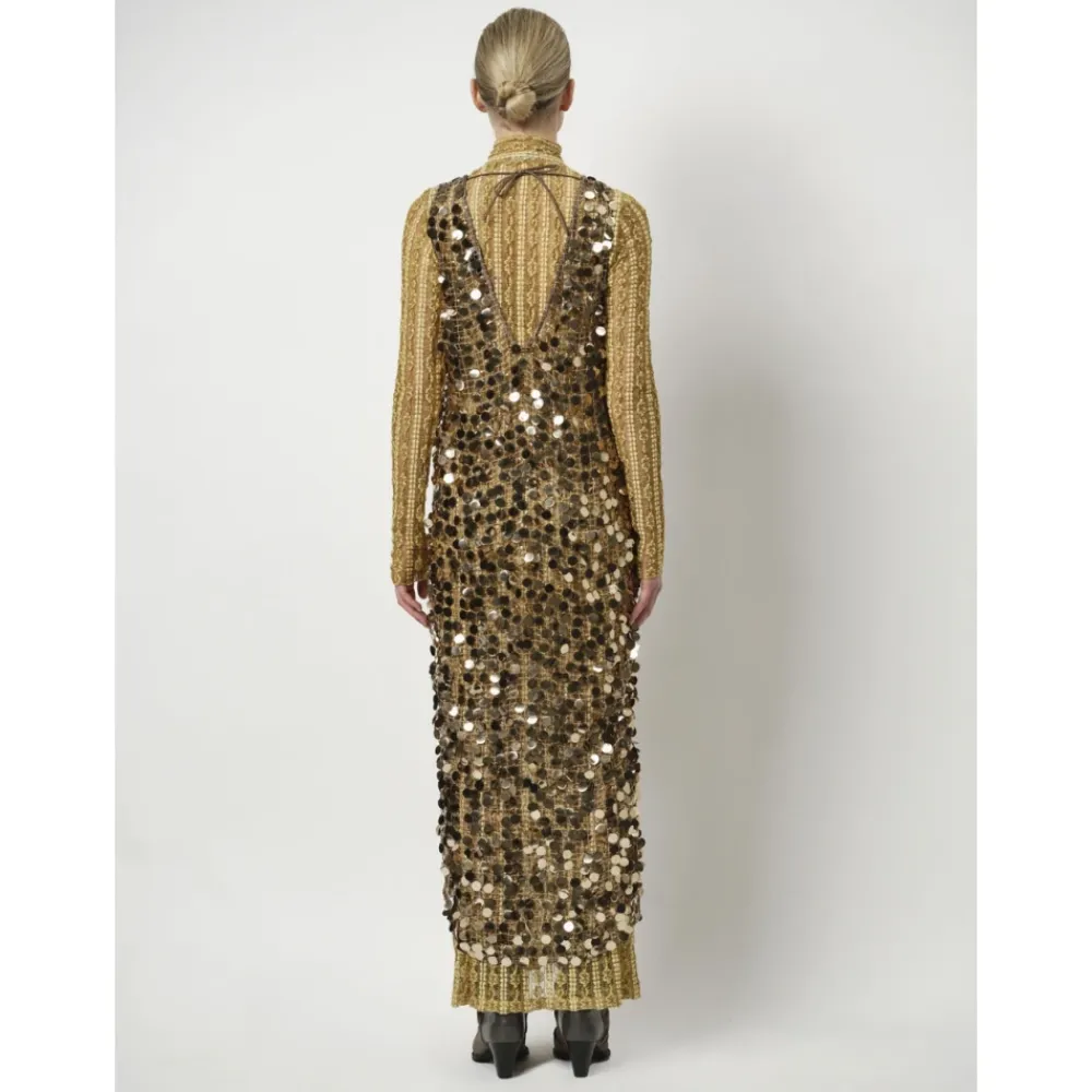 DAMES Dante 6 Jurken^Pailletten Babylon Hazelnoot Haze Jurk