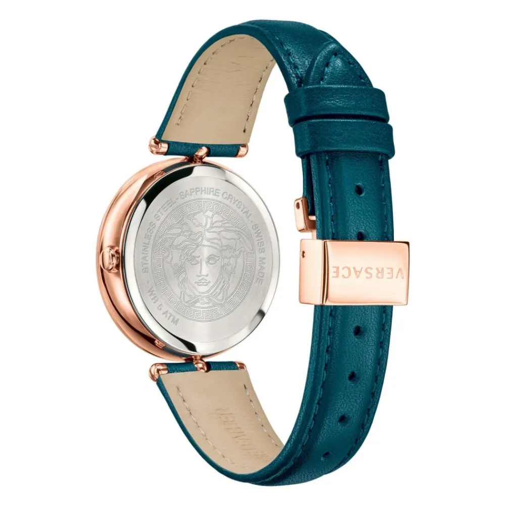 DAMES Versace Palazzo Groen Leren Horloge