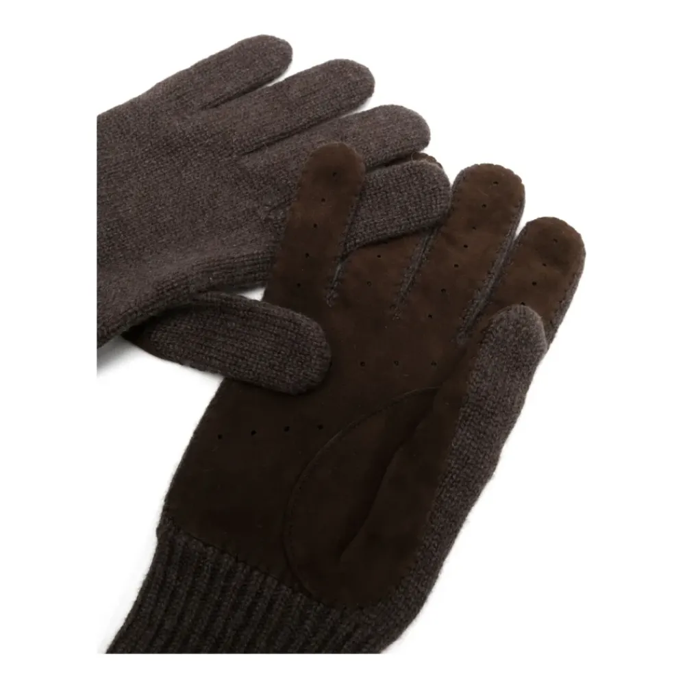 Heren Brunello Cucinelli Panelled Cashmere Gloves