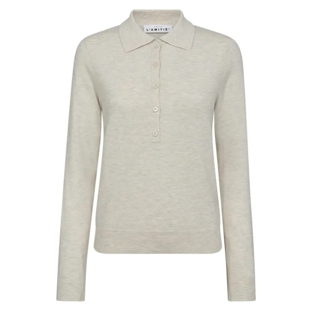 DAMES Haute L'Amitié Parel Gebreide Polo Trui Premiere Stijl