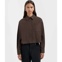 DAMES Olaf Hussein Pinstripe Cropped Shirt
