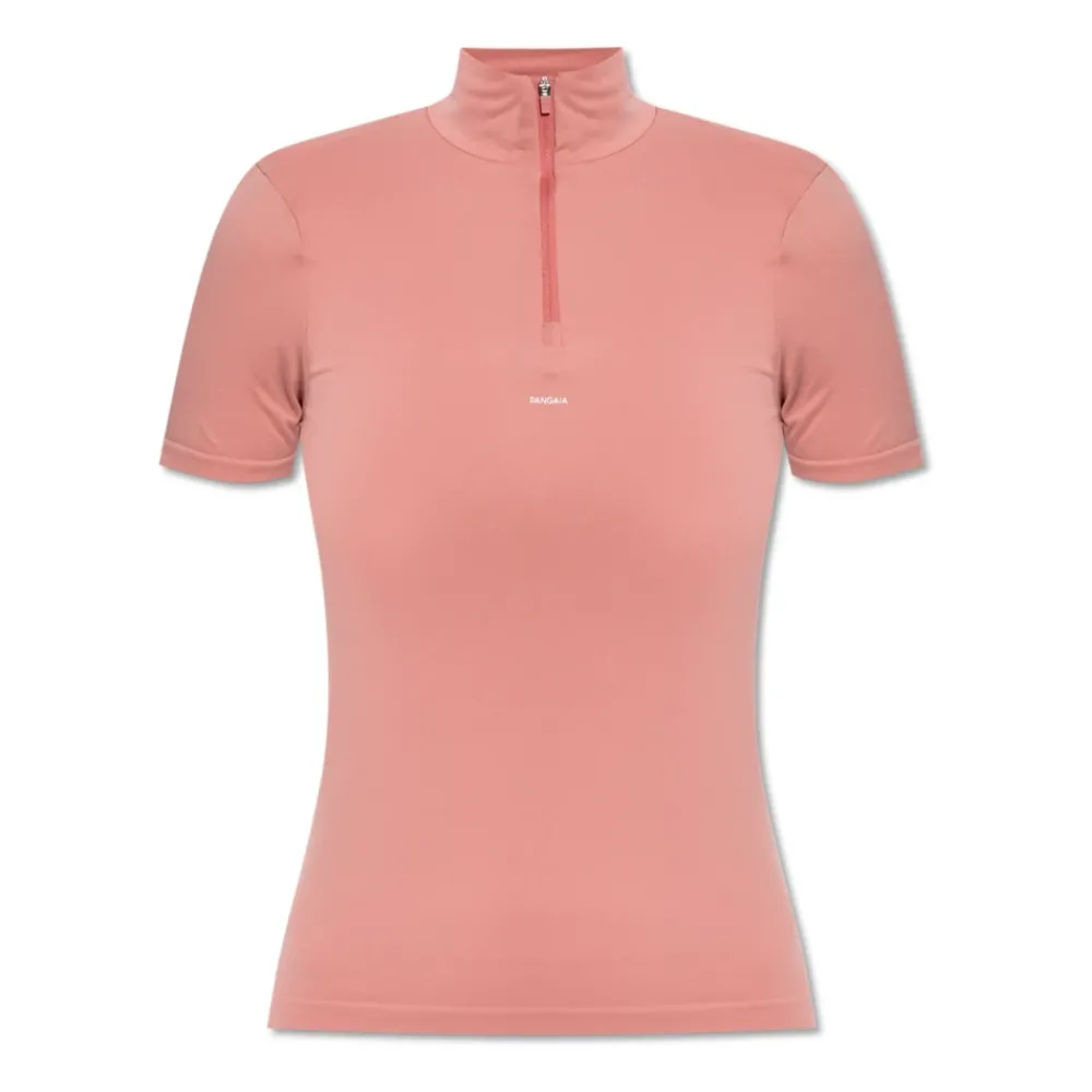 PANGAIA Plant-Stretch Zipped Short Sleeve Top