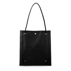 DAMES Saint Laurent Shoppers^Platte Crossbody Tas Leer