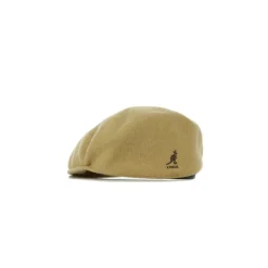 Heren Kangol Platte Pet Kamelenwol Geborduurd Logo