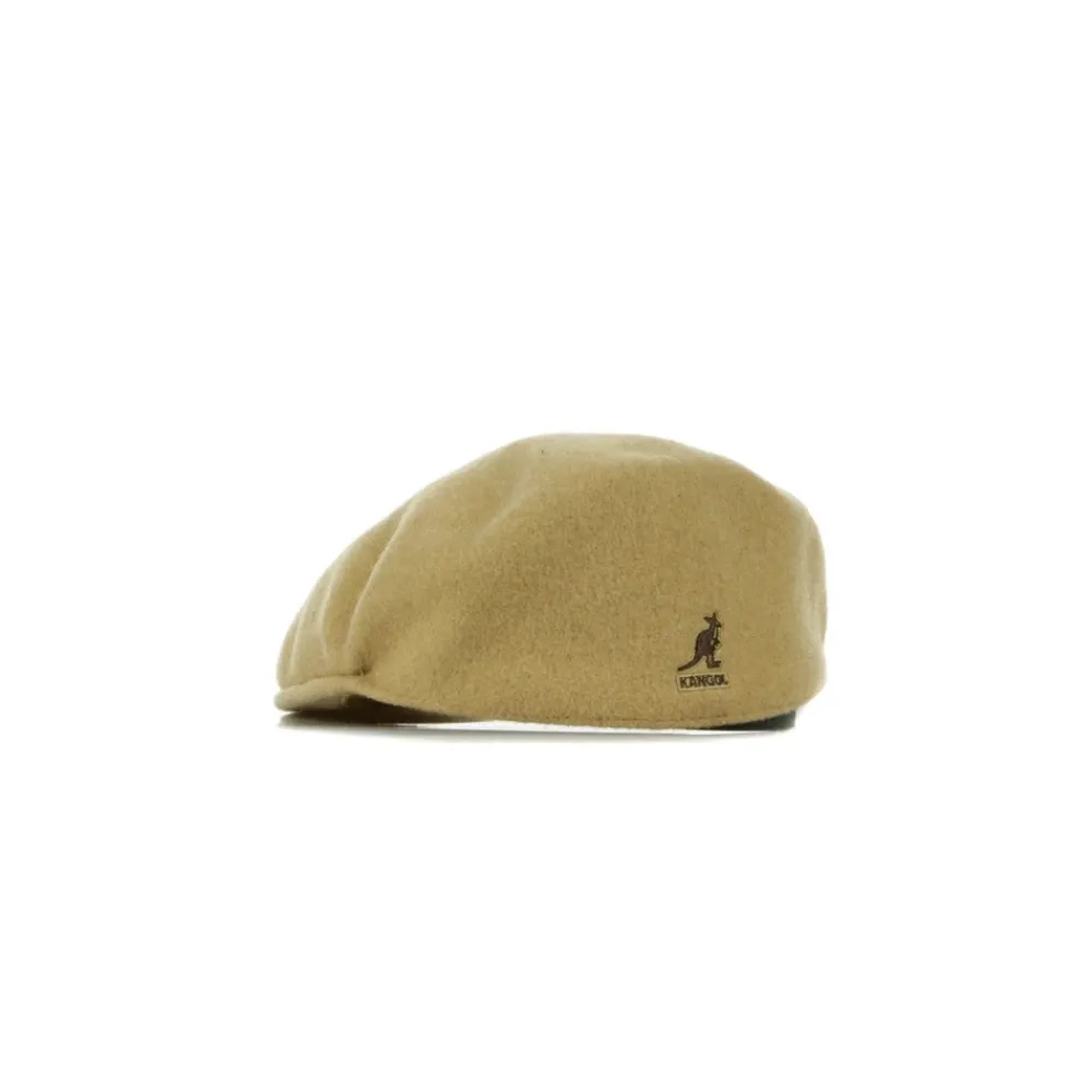 Heren Kangol Platte Pet Kamelenwol Geborduurd Logo