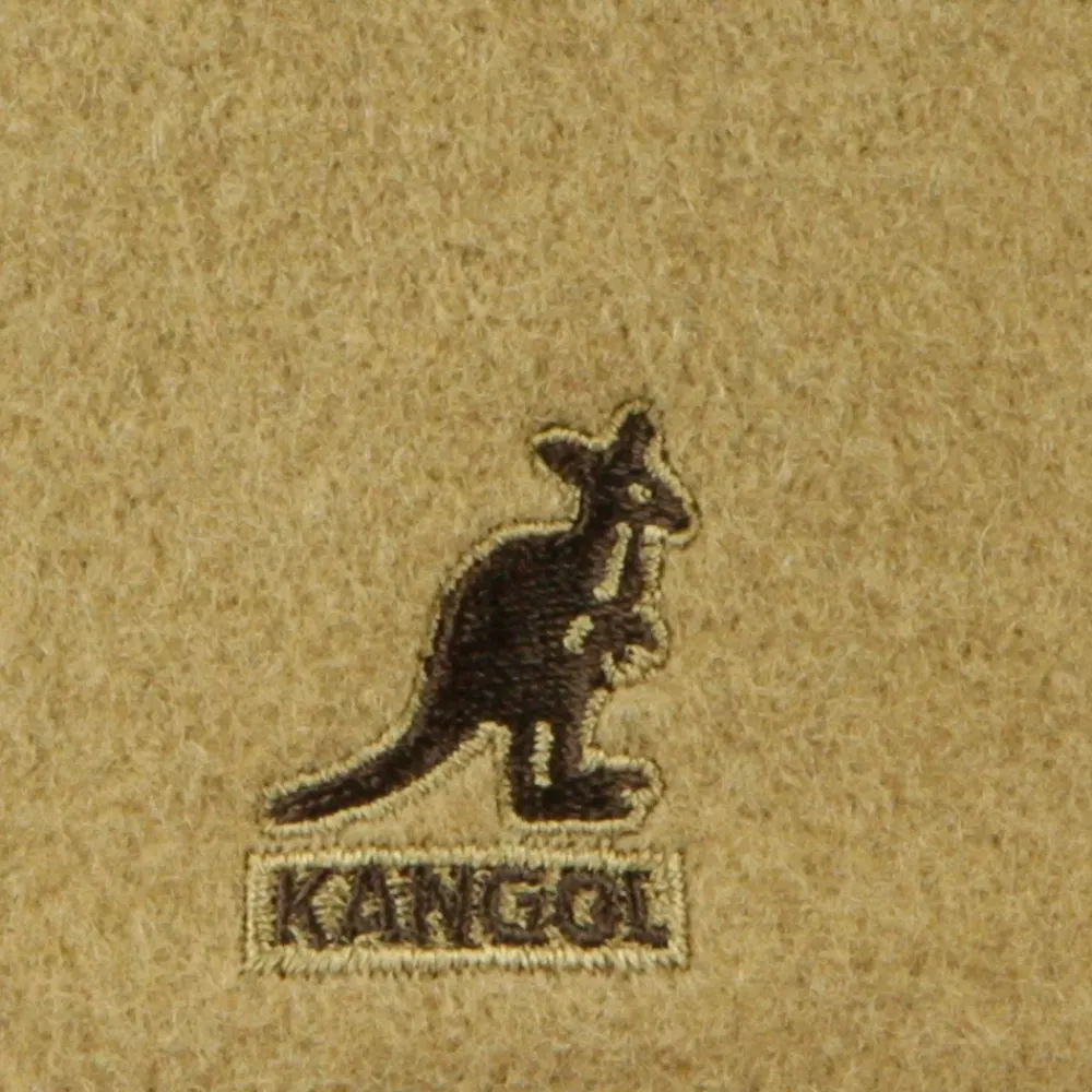 Heren Kangol Platte Pet Kamelenwol Geborduurd Logo