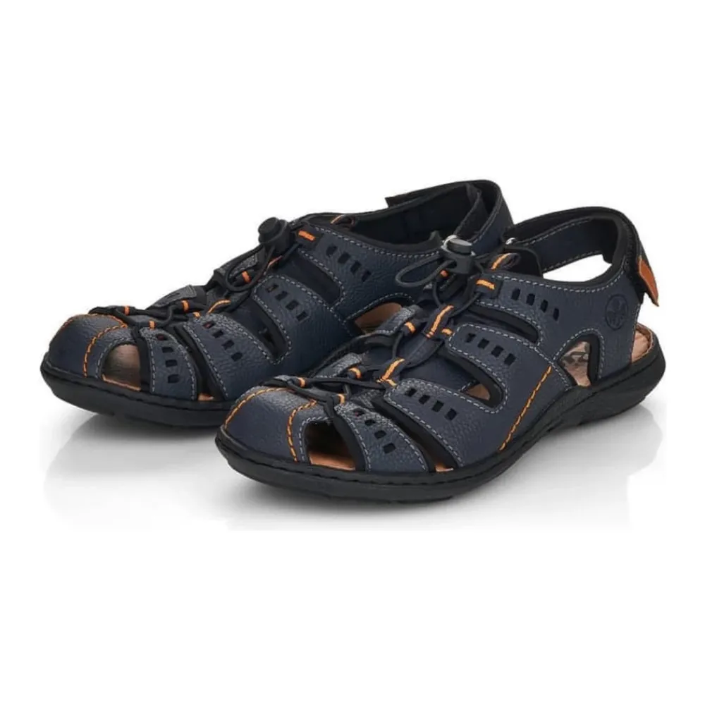 Heren Rieker Sandalen^Platte sandalen