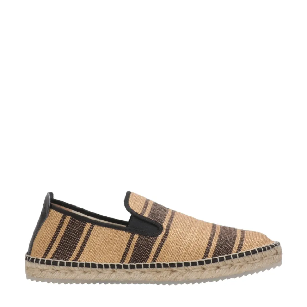 Heren Espadrilles Espadrilles^Platte schoenen in zwart en bruin