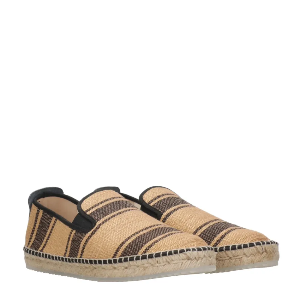 Heren Espadrilles Espadrilles^Platte schoenen in zwart en bruin