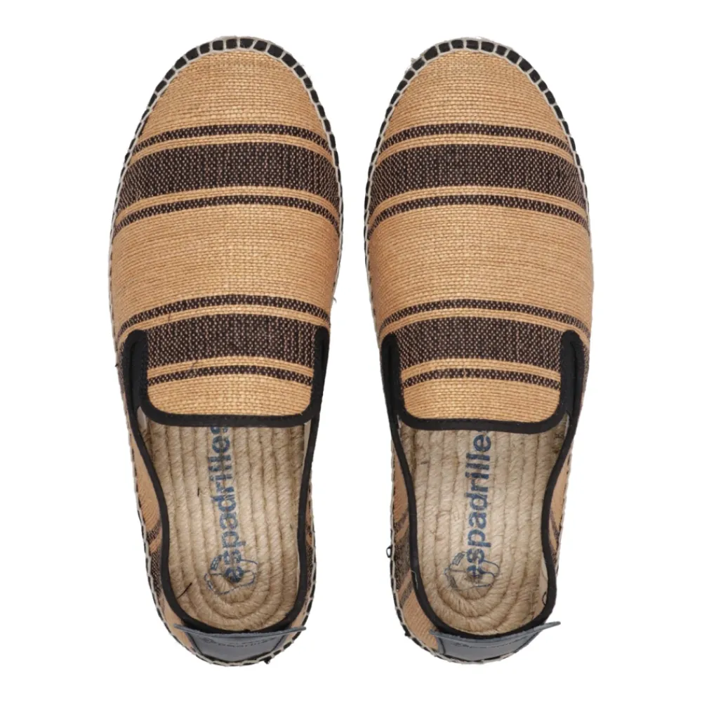 Heren Espadrilles Espadrilles^Platte schoenen in zwart en bruin