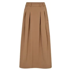 DAMES Co'Couture Rokken^Plooirok met riemlussen en zakken