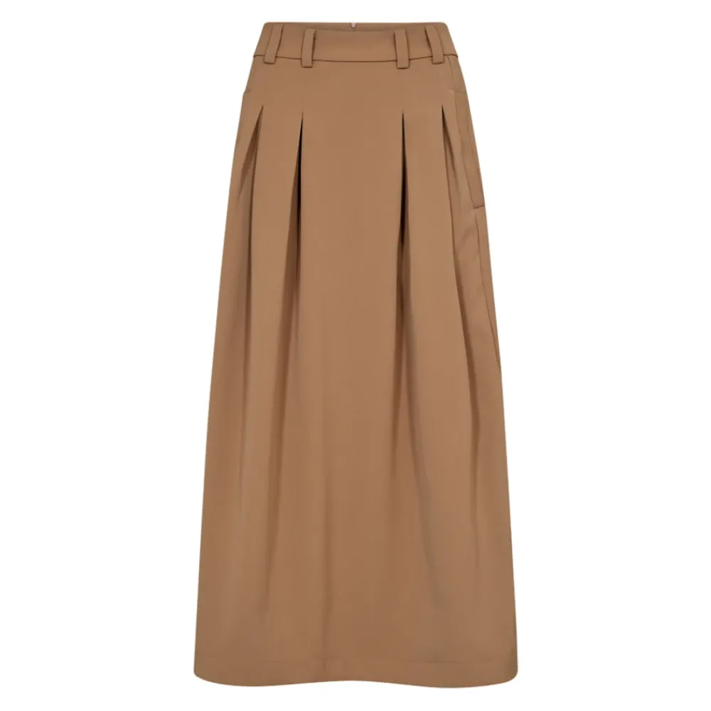 DAMES Co'Couture Rokken^Plooirok met riemlussen en zakken