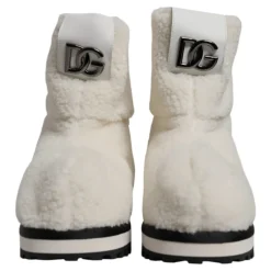 Heren Dolce & Gabbana Snowboots^Plush Logo Gewatteerde Halfhoge Laarzen