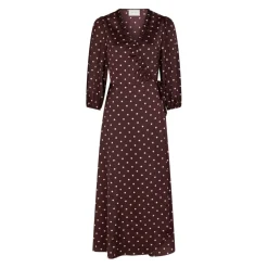 DAMES Neo Noir Polka Dot Omslagjurk Wijn