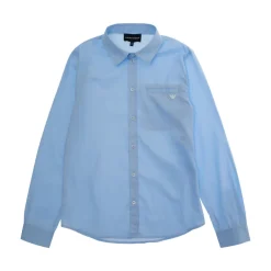 Emporio Armani Bovenkleding^Poplin Overhemd met Logo Borduursel