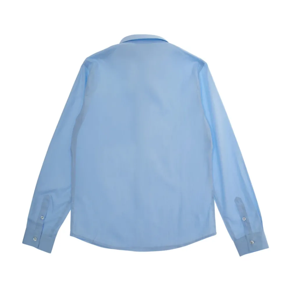 Emporio Armani Bovenkleding^Poplin Overhemd met Logo Borduursel