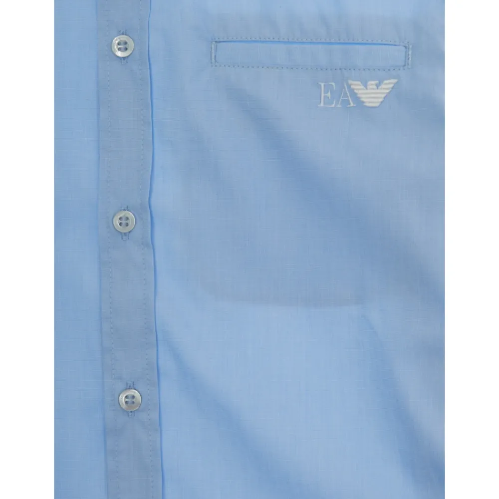 Emporio Armani Bovenkleding^Poplin Overhemd met Logo Borduursel