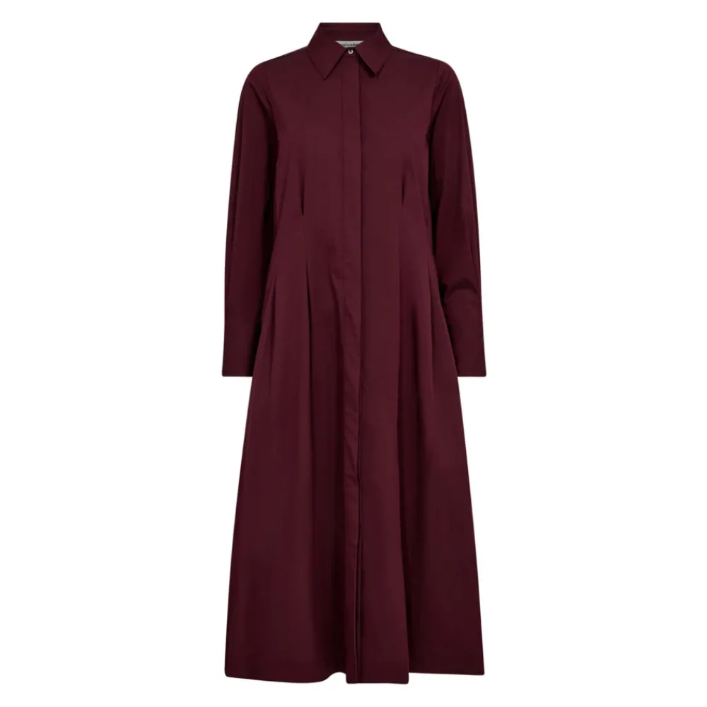 DAMES Co'Couture Jurken^Poppycc Lange Overhemdjurk in Winered