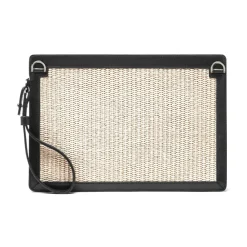 Heren Versace Pouch Rafia Ricamo Vacchetta