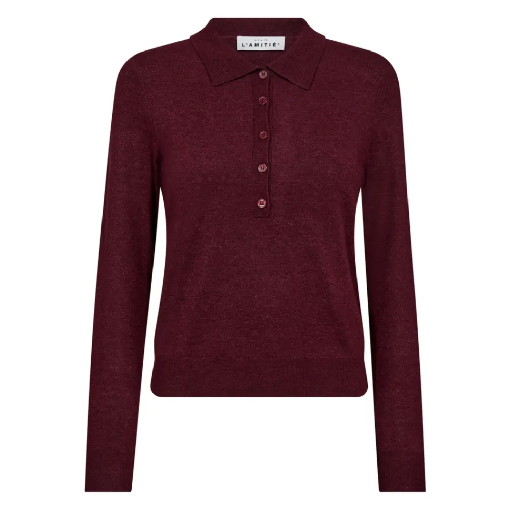 DAMES Haute L'Amitié Shirts^Premiere Polo Gebreide Trui Amarone