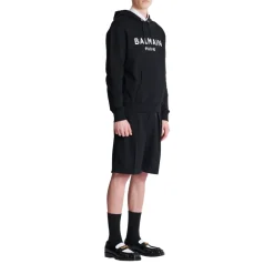 Heren Balmain Printed Cotton Hoodie