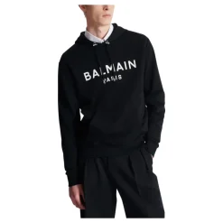 Heren Balmain Printed Cotton Hoodie