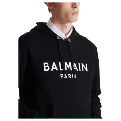 Heren Balmain Printed Cotton Hoodie