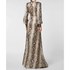 DAMES Philipp Plein Python Silk Print Lange Jurk