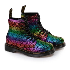 Dr. Martens Rainbow Croc Metallic Suede Boots