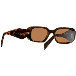 Heren Prada Zonnebrillen^Rechthoekige zonnebril in honing schildpad