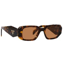 Heren Prada Zonnebrillen^Rechthoekige zonnebril in honing schildpad