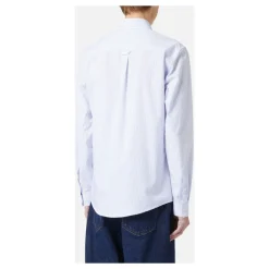 Heren Iceberg Regular fit witte en e gestreepte popeline overhemd met Snoopy borduursel en metallic detail