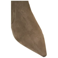 DAMES Stuart Weitzman Enkellaarsjes^Rekbare Suède Enkellaarzen Grigio