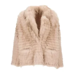 DAMES Simonetta Ravizza Jassen^Reversible Gebreide Jas met Vossenbont