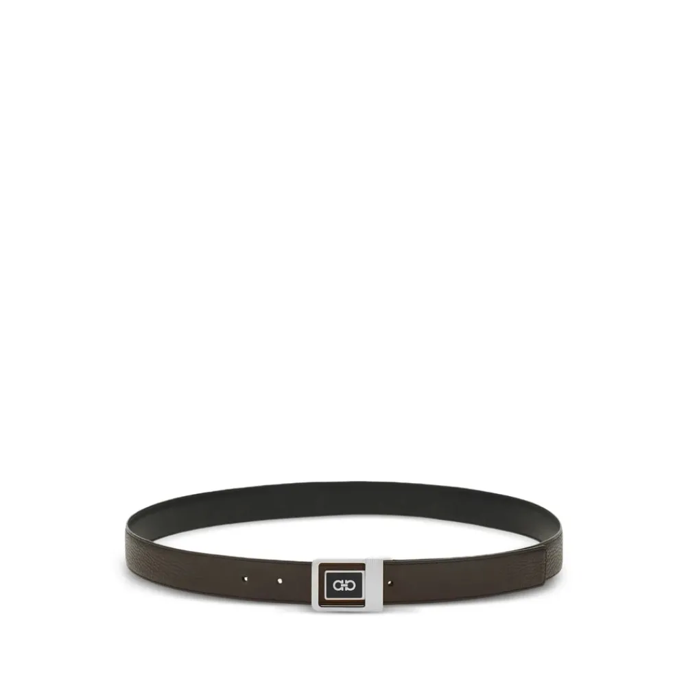 Heren Ferragamo Riemen^Reversible Geometric Buckle Belt