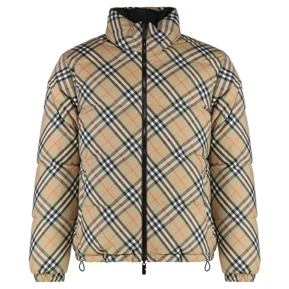 Heren Burberry Jassen^Reversible Snowdon Check Down Jacket