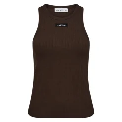 DAMES Haute L'Amitié Rib Badge Tank Top & T-Shirt in Mocca