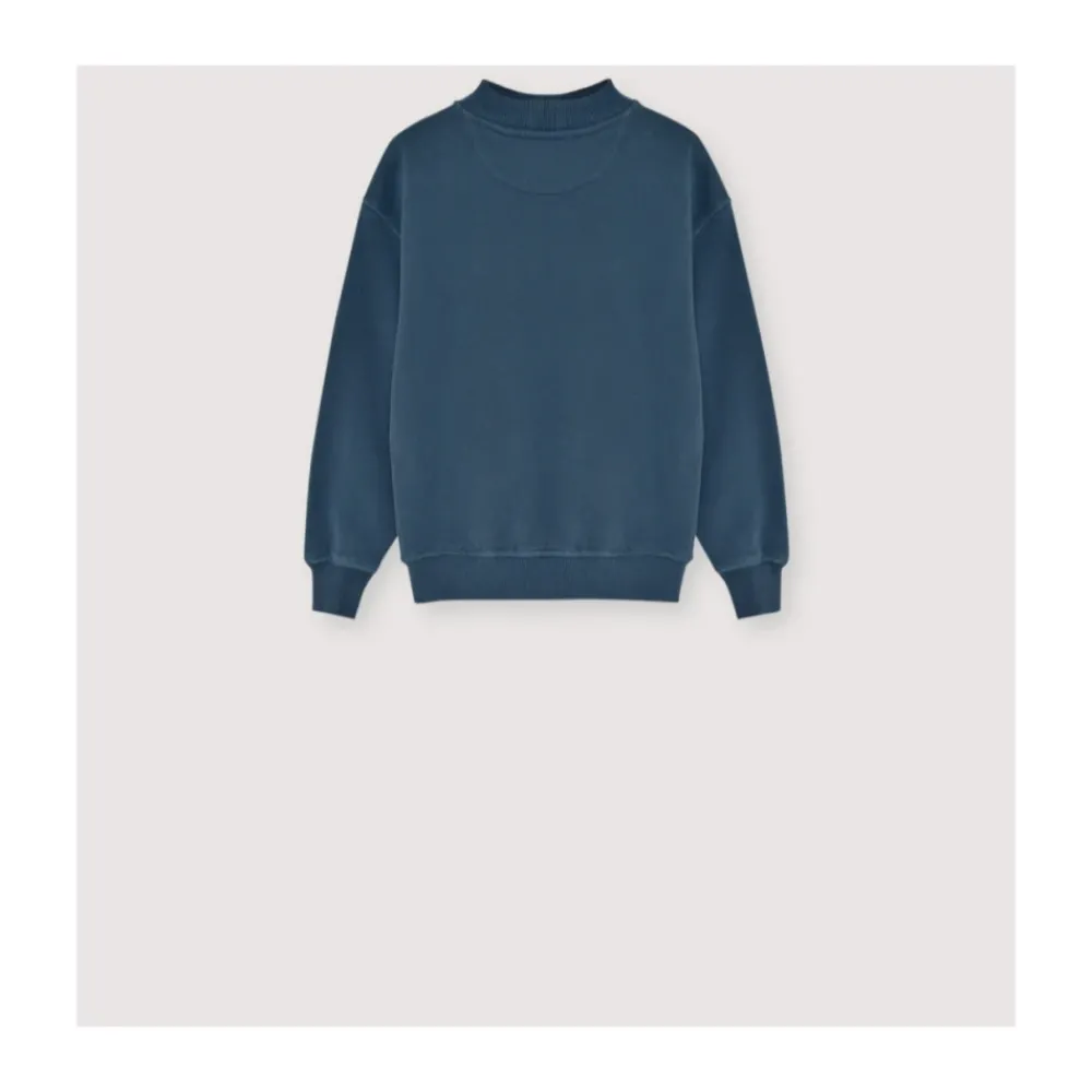 The New Society Rib Kraag Sweatshirt Void Blue