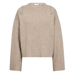 DAMES Co'Couture Rib Pearl Knit Sweater Bone