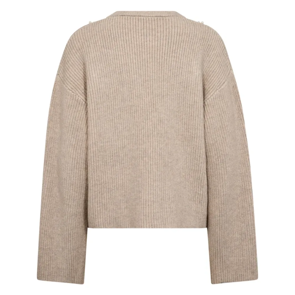 DAMES Co'Couture Rib Pearl Knit Sweater Bone