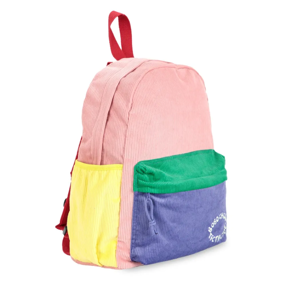 Bobo Choses Ribfluwelen rugzak met geborduurd logo