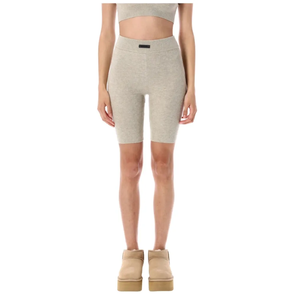 Fear Of God Trainingsbroeken^Ribgebreide Biker Shorts met Elastische Tailleband
