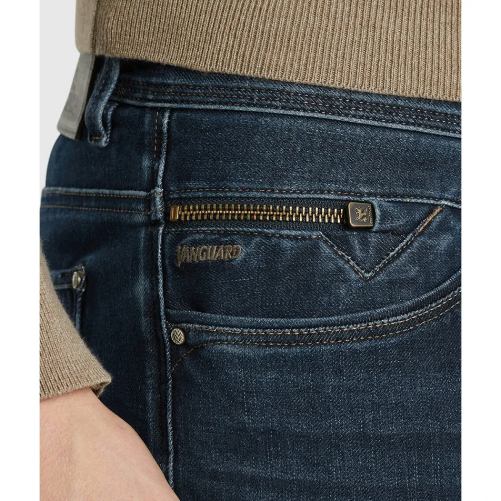 Heren Vanguard Jeans^Rider Washed Mid Blue Jeans