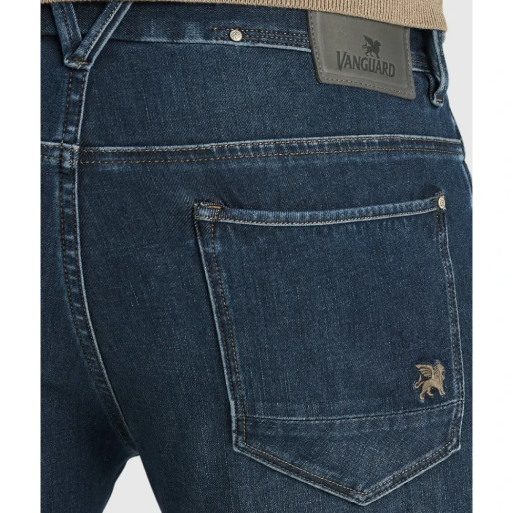 Heren Vanguard Jeans^Rider Washed Mid Blue Jeans