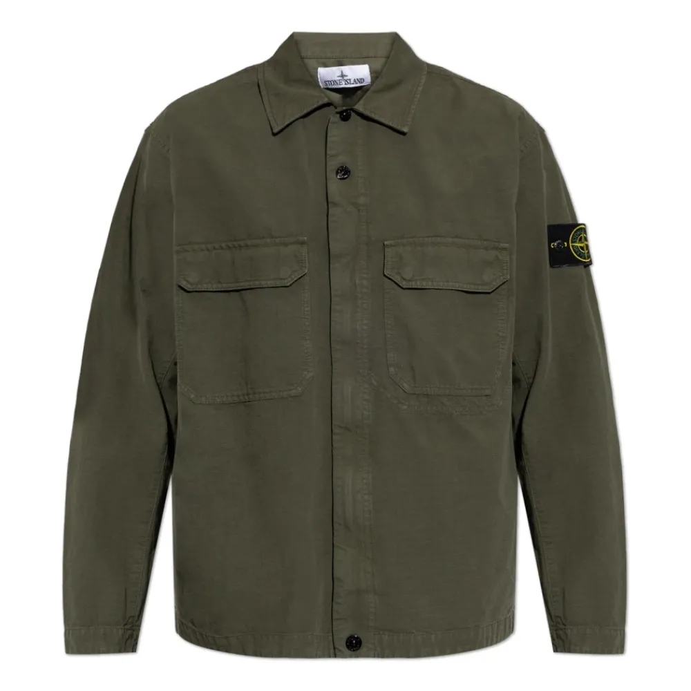 Heren Stone Island Jassen^Ripstop Zip Shirt Jacket