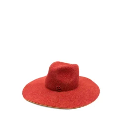 DAMES Ruslan Baginskiy Hoeden^Rode brede rand teardrop kroon hoed
