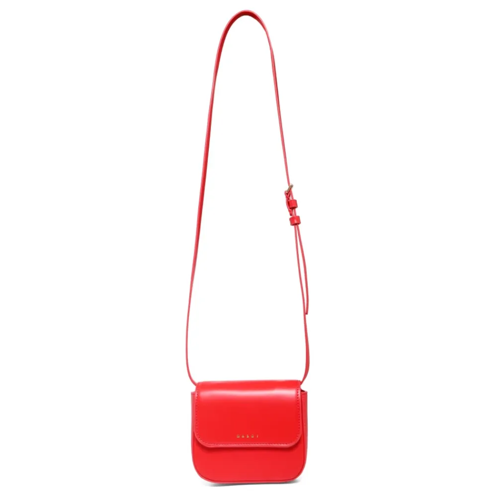 Marni Tassen^Rode Eco-Leren Casual Schoudertas