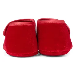 Monnalisa Rode fluwelen balletschoenen met strik